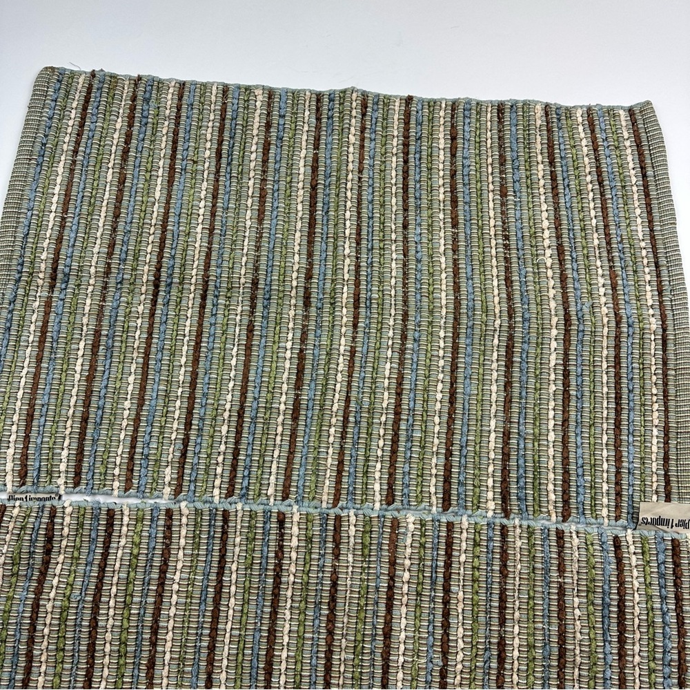 Pier 1 Brown Green Handwoven Natural Fibers Rugs 35.5 x 22.5 Set of 2 - Picture 2 of 11